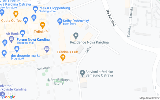 Google map: Náměstí Václava Vacka 1668/15, Ostrava